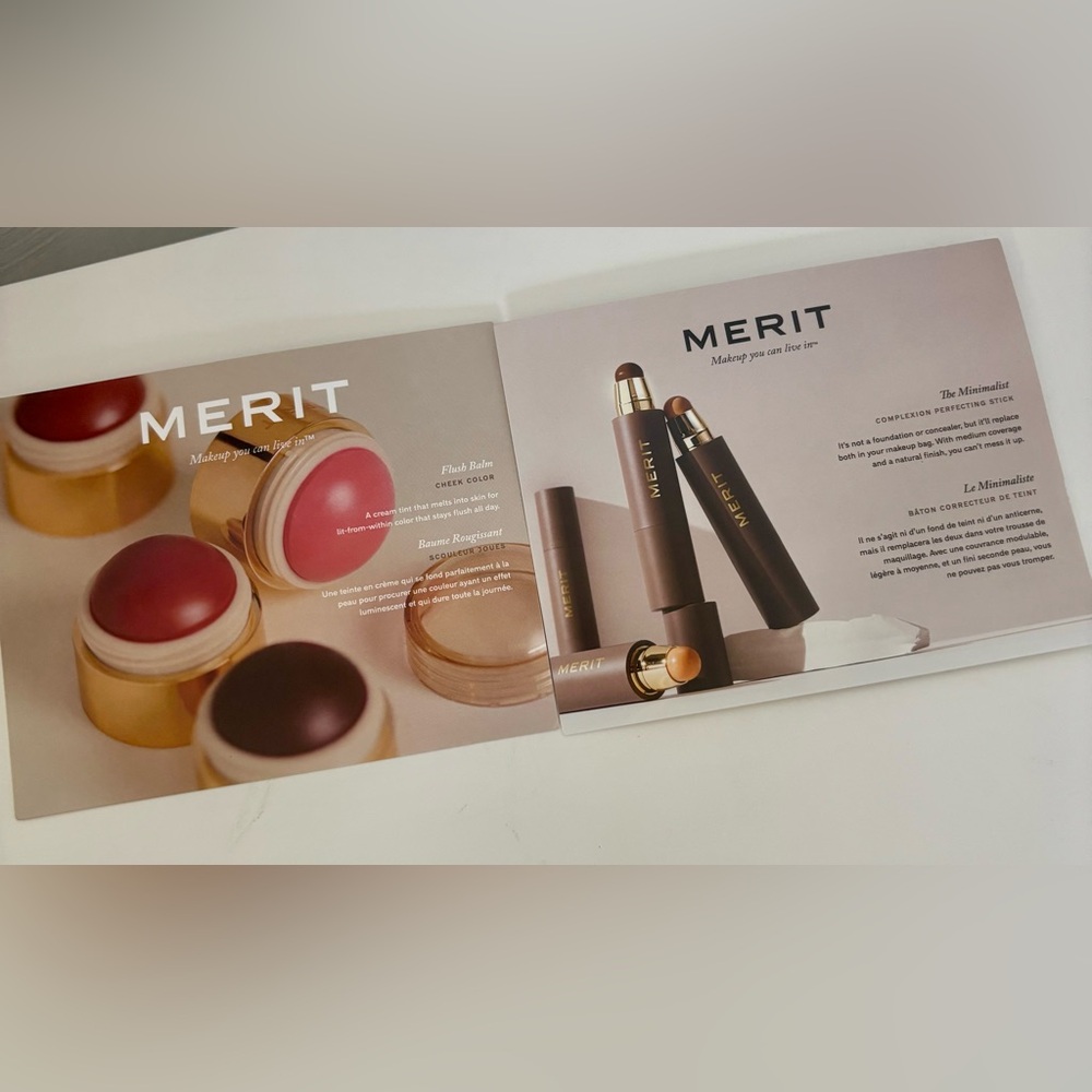 Merit Beauty Makeup Sample Set flush balm and complexion stick